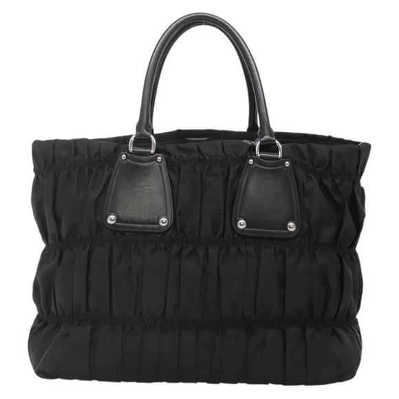 PRADA Tote Bag Nylon Black Silver - Picture 3 of 12